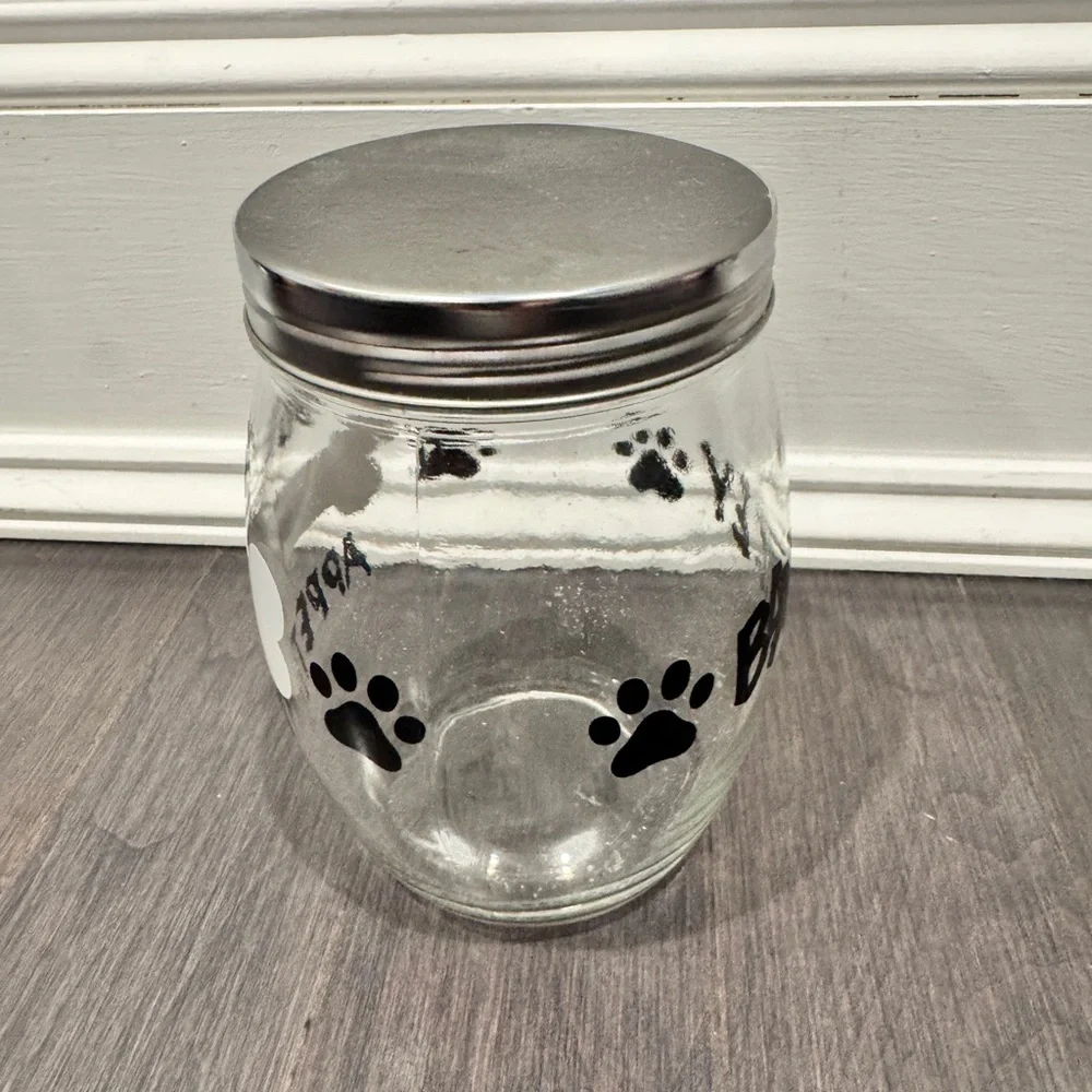 Custom Made Glass Dog Treat Jar — 